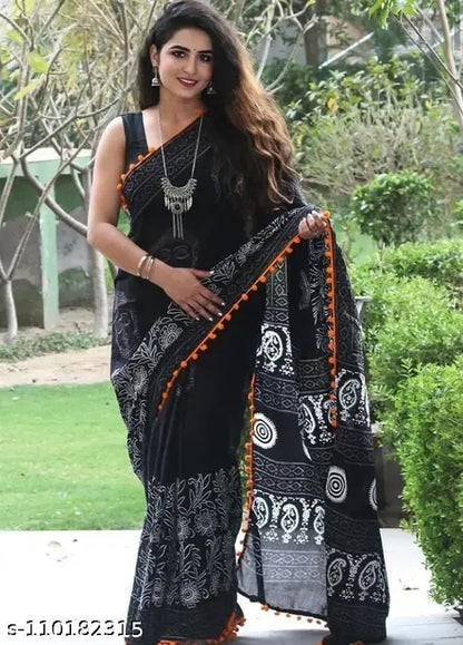 Pure Cotton Mulmul Printed Saree