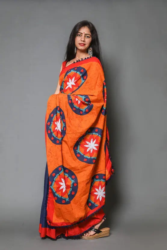 Pure Cotton Mulmul Printed Saree