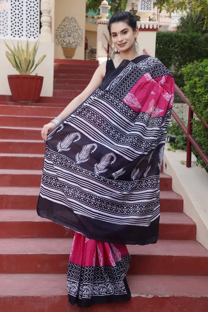 Pure Cotton Mulmul Printed Saree